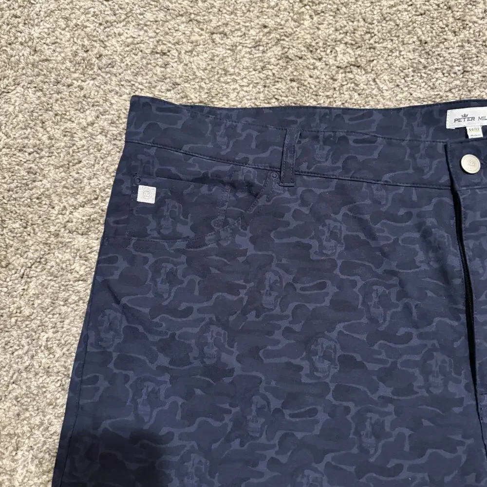 Peter Millar Golf Shorts Mens 44 Navy Skull Camo Performance Stretch 5 Pocket